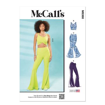 McCall's Sewing Pattern M8368 (A) Misses Knit Tops and Pants  XS-XL
