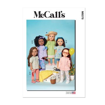 McCall's Sewing Pattern M8378 (OS) 18" Doll Clothes  One Size