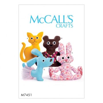McCall's Sewing Pattern 7451 (OS) Stuffed Animals