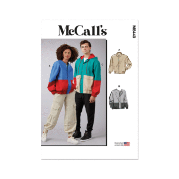 McCall's Sewing Pattern 8440 (A) Unisex Jacket  XS-S-M-L-XL-XXL