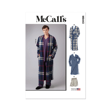 McCall's Sewing Pattern 8443 (A) Men's Sleepwear  S-M-L-XL-XXL-XXXL