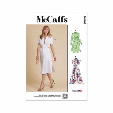 McCall's Sewing Pattern 8403 (D5) Misses' Dress With Sleeve  4-6-8-10-12