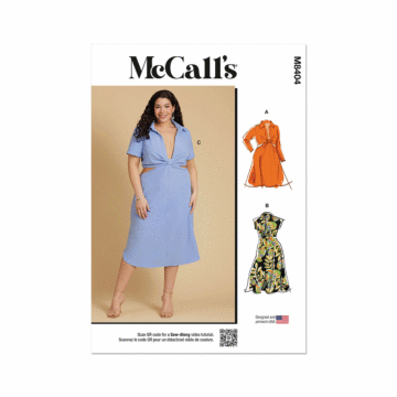 McCall's Sewing Pattern 8404 (W2) Dress With Sleeve  20W-22W-24W-26W-28W