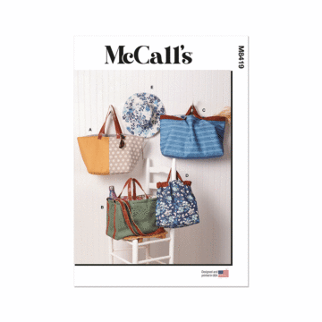 McCall's Sewing Pattern 8419 (A) Tote Bags and Hat  ALL SIZES