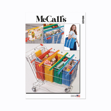 McCall's Sewing Pattern 8420 (OS) Shopping Cart Bags Coupon Case  ONE SIZE