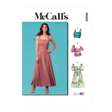 McCalls Sewing Pattern 8282 (F5) - Misses Tops & Dresses 16-24 M8282F5 16-24