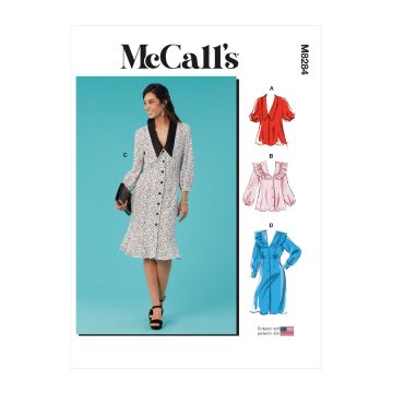 McCalls Sewing Pattern 8284 (A) - Misses Tops & Dresses 6-14 M8284A5 6-14