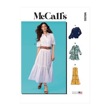 McCalls Sewing Pattern 8285 (A) - Misses Top & Dresses XS-M M8285Y XS-M