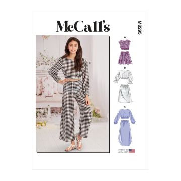 McCalls Sewing Pattern 8295 (A) - Girls Tops Skirts & Pants 7-16 M8295A 7-16