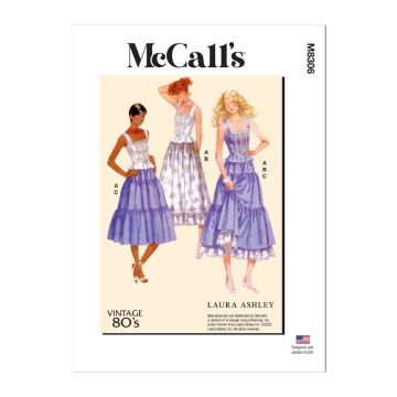 McCalls Sewing Pattern 8306 (A5) - Misses Top & Skirts 6-14 M8306A5 6-14