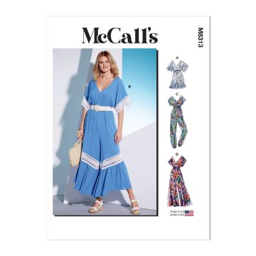 McCalls Sewing Pattern 8313 (ZZ) - Misses Romper & Jumpsuits L-XXL M8313ZZ L-XXL