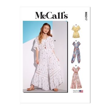 McCalls Sewing Pattern 8317 (A) - Girls Romper & Jumpsuits 7-16 M8317A 7-16