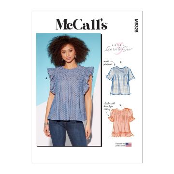 McCalls Sewing Pattern 8325 (ZZ) - Misses Tops L-XXL M8325ZZ L-XXL