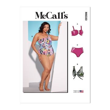 McCalls Sewing Pattern 8330 (W2) - Womens Swimsuits 20-28 M8330W2 20W-28W