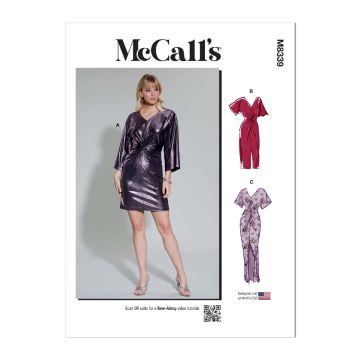 McCalls Sewing Pattern 8339 (AX5) - Misses Knit Dress 4-12 8339 4-12