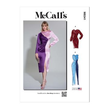 McCalls Sewing Pattern 8341 (A5) - Misses Dress 6-14 8341 6-14