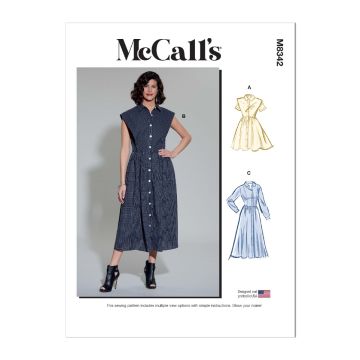 McCalls Sewing Pattern 8342 (K5) - Misses Shirtdress 8-16 8342 8-16