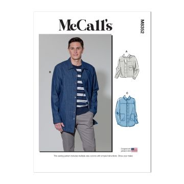 McCalls Sewing Pattern 8352 (AA) - Mens Jacket 34-42 8352 34-42