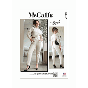 McCalls Sewing Pattern 8447 (A) Misses Knit Top & Pants by Brandi Joan  XS-XL