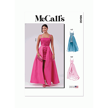 McCalls Sewing Pattern 8450 (AA) Womens Dress Jumpsuit & Overskirt  10-18