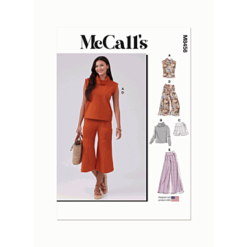 McCalls Sewing Pattern 8456 (W2) Womens Knit Top Shorts & Pants  20W-28W