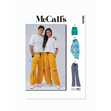 McCalls Sewing Pattern 8458 (A) Unisex Pull On Shorts and Pants  XS-XXL