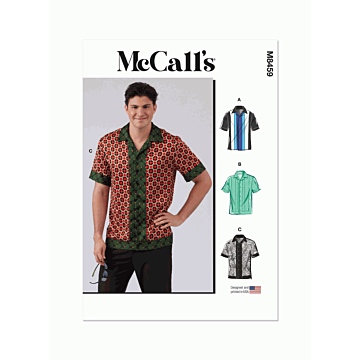 McCalls Sewing Pattern 8459 (AA) Mens Shirt  34-42