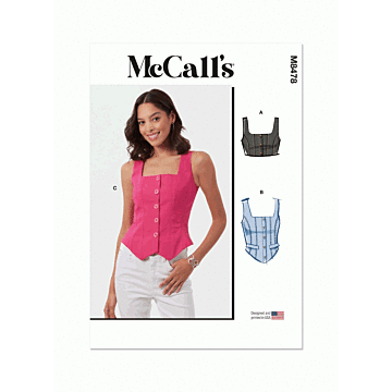 McCalls Sewing Pattern 8478 (U5) Misses Corset Tops  16-24