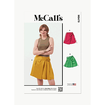 McCalls Sewing Pattern 8479 (H5) Misses Wrap Skirts  6-14