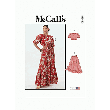 McCalls Sewing Pattern 8482 (D5) Misses Tops and Skirts  4-12