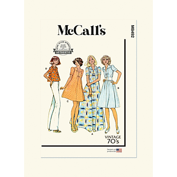McCalls Sewing Pattern 8492 (H5) Misses Dress or Top  6-14
