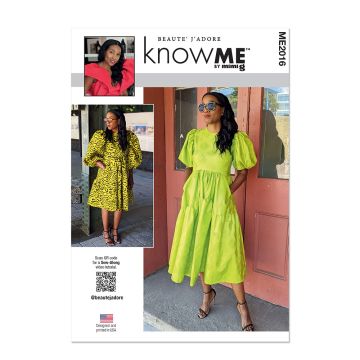 Know Me Sewing Pattern 2016 (K5) Misses' Dress by Beauty' J 'adore  8-16