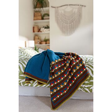 Mid-century Mushrooms Crochet Blanket by WoolnHook in Stylecraft Special DK 