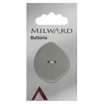 Milward Carded Buttons Shaped 2 Hole Grey 38mm Pack of 1
