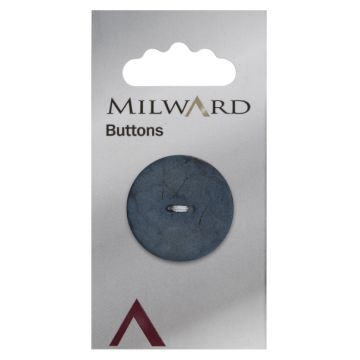 Milward Carded Buttons Round Coconut 2 Hole Dusky Blue 30mm Pack of 1