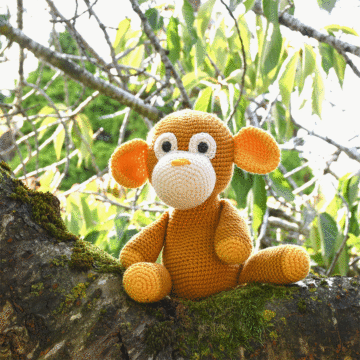 Golden Monkey Crochet Pattern in WoolBox Imagine Classic DK KIt - By Heather Gibbs