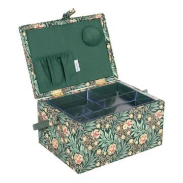 Medium Sewing Box Morris Green 18.5cm x 25.5cm x 14.5cm