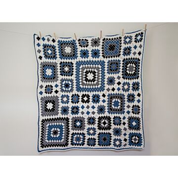 My Old Jeans Granny Square Crochet Blanket by WoolnHook in Hayfield Bonus DK