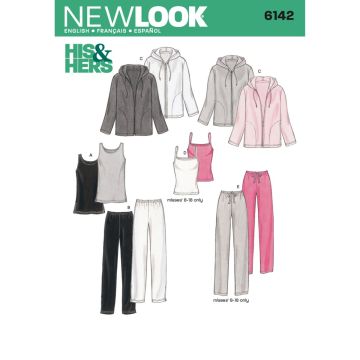 New Look Sewing Pattern Miss/Men Separates 6142A ALL SIZES