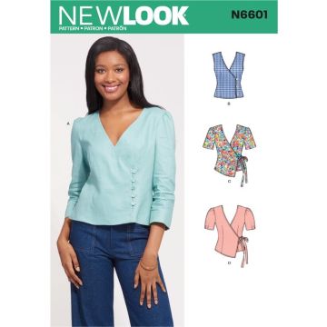 New Look Sewing Pattern 6601 (A) - Misses' Tops 8-20 6601A 8-20