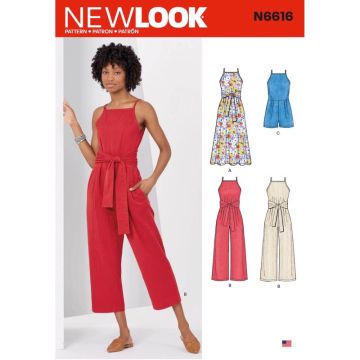 New Look Sewing Pattern 6616 (A) - Misses Dress & Jumpsuit 8-20 6616A 8-20