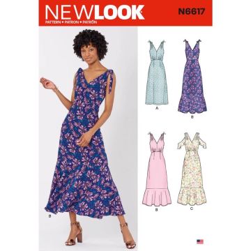 New Look Sewing Pattern 6617 (A) - Misses' Dresses 10-22 6617A 10-22