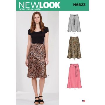 New Look Sewing Pattern 6623 (A) - Misses' Skirt In Three Lengths 10-22 6623A 10-22