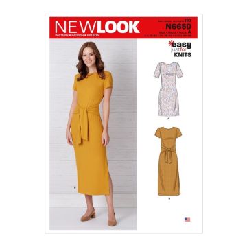 New Look Sewing Pattern 6650 (N) - Misses Dress 10-22 N6650 10-22