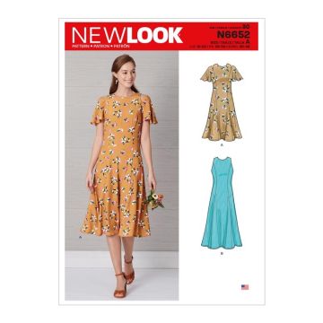 New Look Sewing Pattern 6652 (N) - Misses Dress 10-22 N6652 10-22