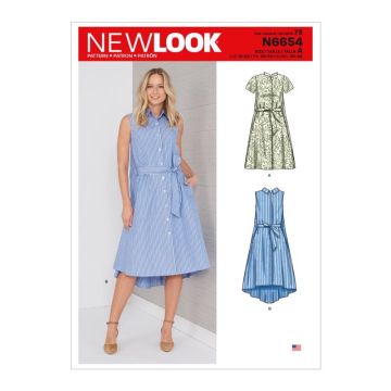 New Look Sewing Pattern 6654 (N) - Misses Dress 10-22 N6654 10-22