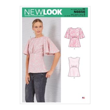 New Look Sewing Pattern 6656 (N) - Misses Top 10-22 N6656 10-22