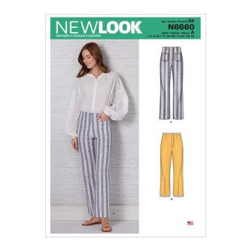 New Look Sewing Pattern 6660 (N) - Misses Pants 8-20 N6660 8-20