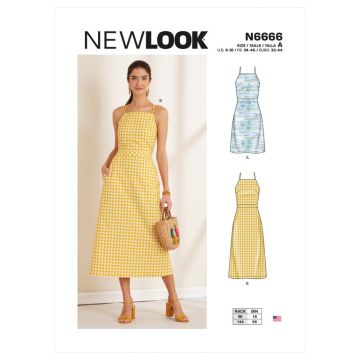 New Look Sewing Pattern 6666 (A) - Misses Dress 6-18 N6666A 6-18