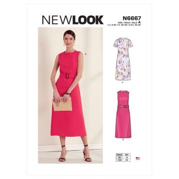New Look Sewing Pattern 6667 (A) - Misses Dress 8-20 N6667A 8-20